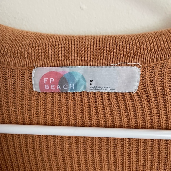 Free People Picnic Sweater Romper - Orange - Picture 3 of 4